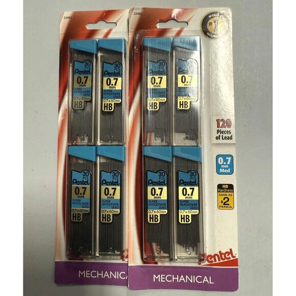 Pentel #2 Mechanical Pencil Lead Refill, 0.7mm, 4ct 2pk - Picture 1 of 5